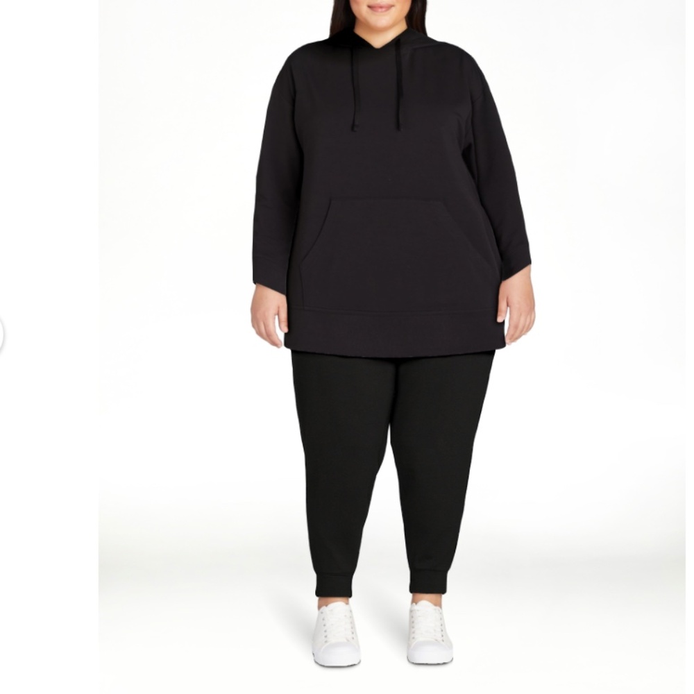 NEW PLUS SIZE Women' 2 piece sweatsuit set HOODIE HOODY W PANTS Black XXL 2X